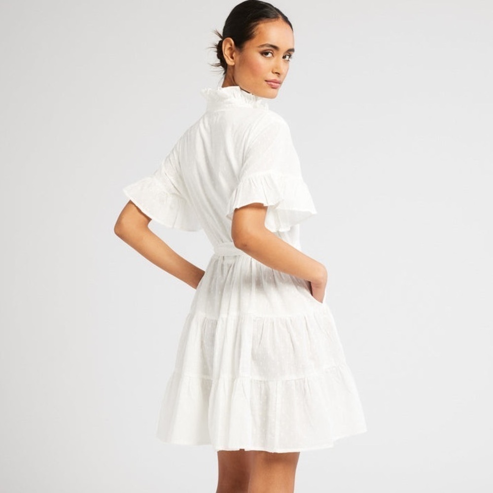 Magnolia Boutique White Summer Midi Dress Womens size L